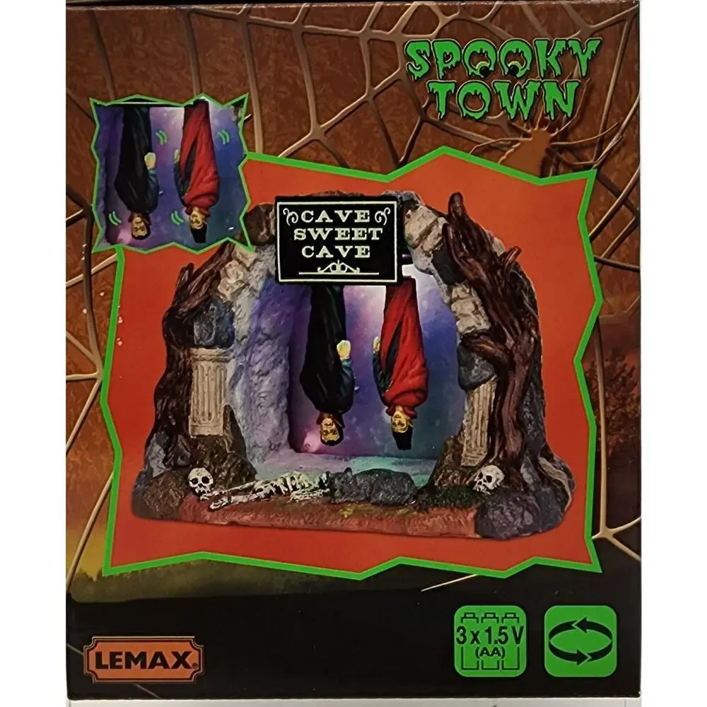 2015 Lemax Spooky Town Cave Sweet Cave Halloween Dracula Lighted Retired 54904